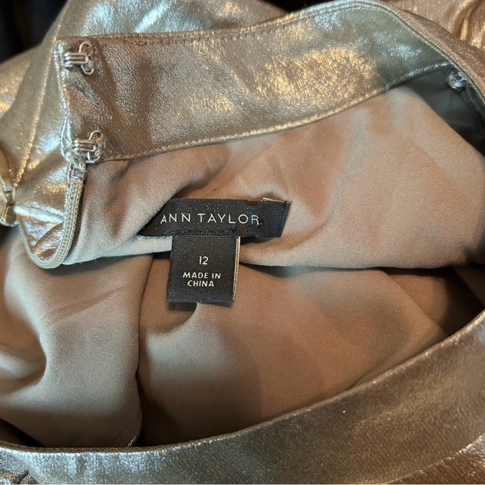 Ann Taylor Metallic Silver Halter Midi Dress - Picture 11 of 15